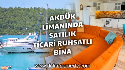 Commercial Building for Sale in Didim Akbük Port, Office, House, Restaurant