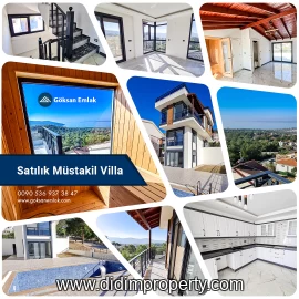 Full Sea View Detached Villa with Sauna for Sale in Didim Akbük