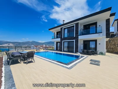 Luxury Villa with Private Pool and Full Sea View for Sale in Didim Akbük