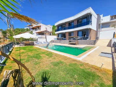 Full Sea View Detached Pool Luxury Villa for Sale in Didim Akbük