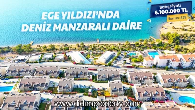Sea View Apartment for Sale in Ege Yıldızı Site, Didim Akbük