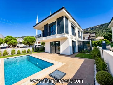 Brand New Detached Villa with Private Pool on a Corner Plot in Akbük, Didim